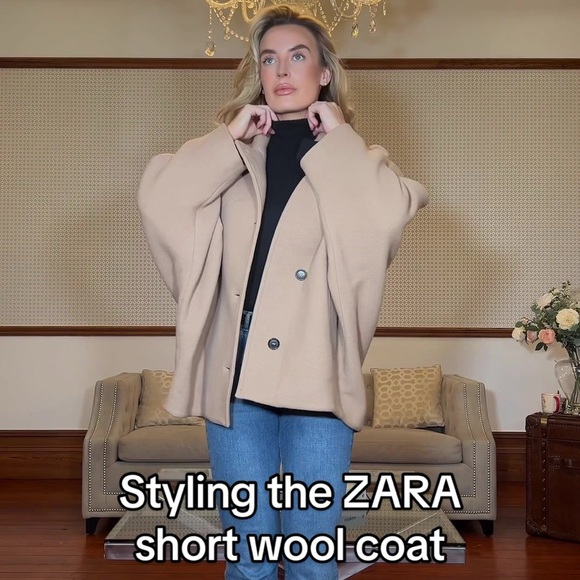 Cropped wool coat - Picture 2 of 6